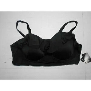 Torrid Ruffled Swim Bikini Top soft cup Padded Black Size 2 D/DD Mid Coverage